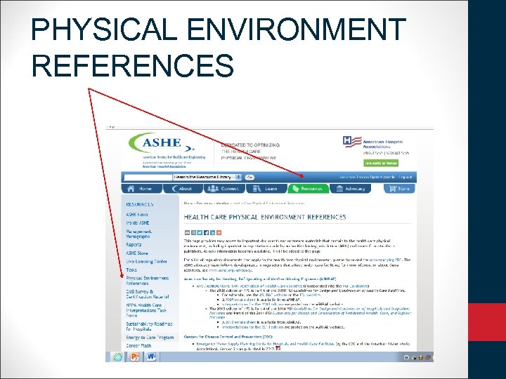 PHYSICAL ENVIRONMENT REFERENCES 