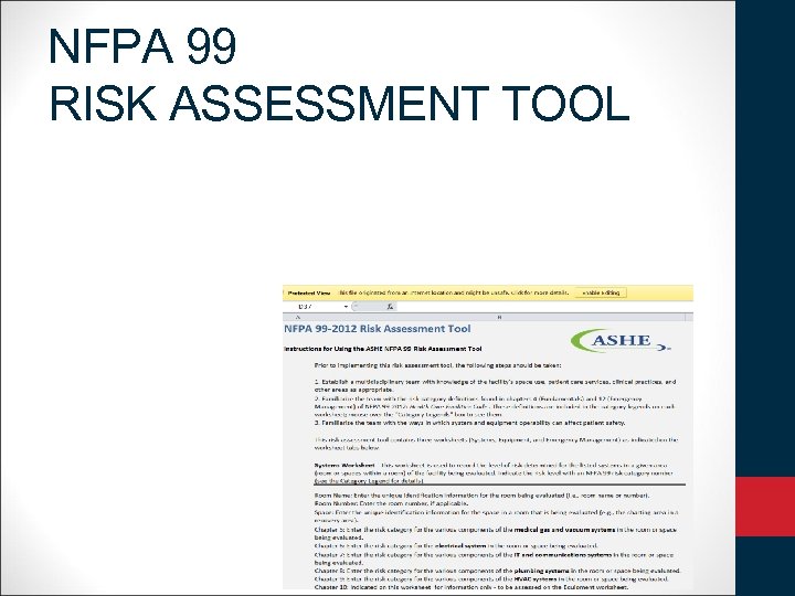 NFPA 99 RISK ASSESSMENT TOOL 