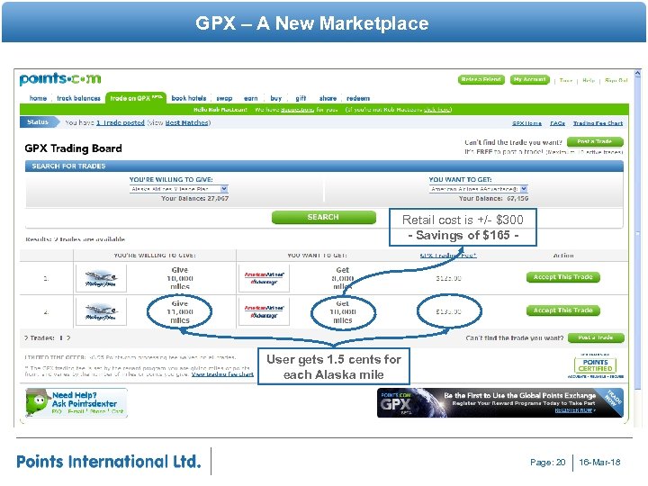 GPX – A New Marketplace Retail cost is +/- $300 - Savings of $165