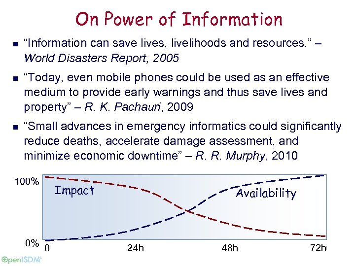 On Power of Information n “Information can save lives, livelihoods and resources. ” –