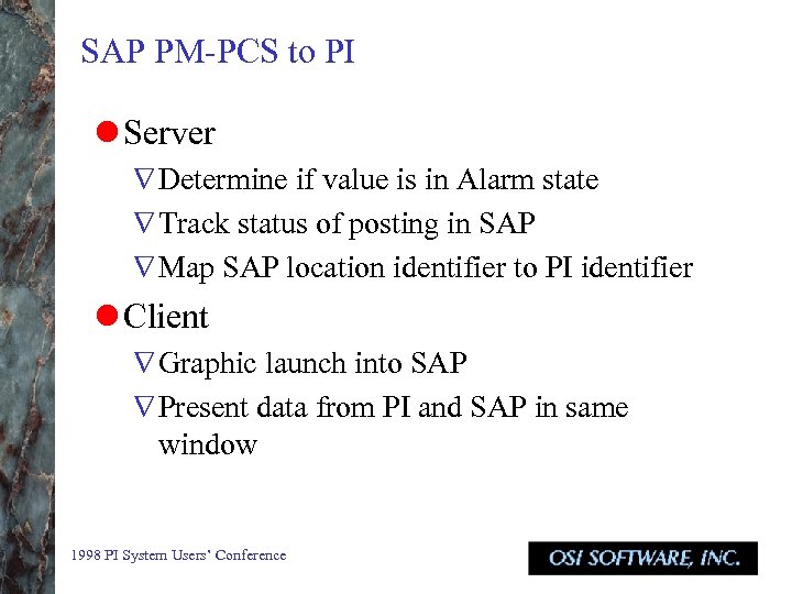 SAP PM-PCS to PI l Server Ñ Determine if value is in Alarm state