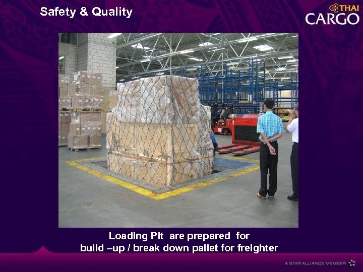Safety & Quality Loading Pit are prepared for build –up / break down pallet