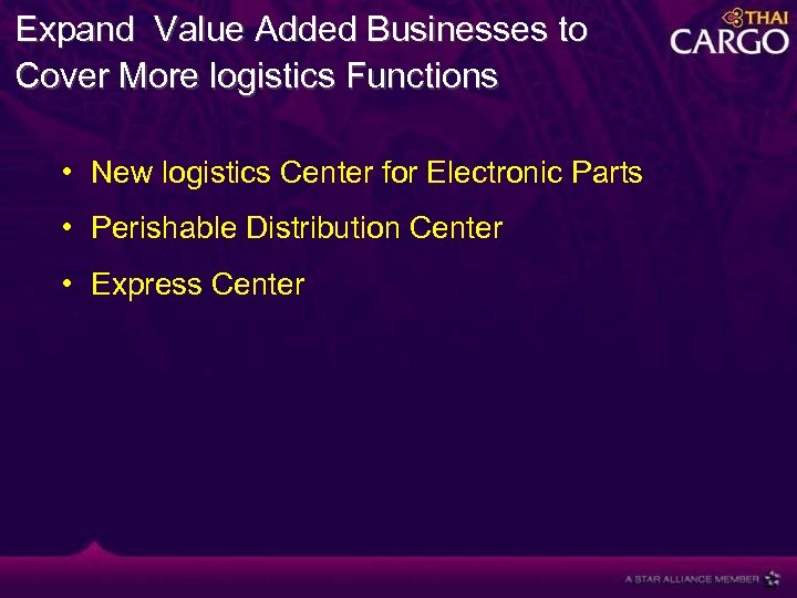 Expand Value Added Businesses to Cover More logistics Functions • New logistics Center for