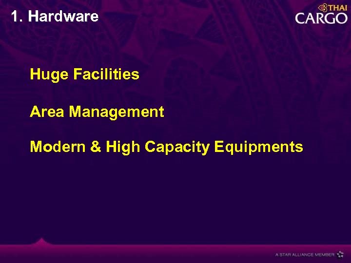 1. Hardware Huge Facilities Area Management Modern & High Capacity Equipments 