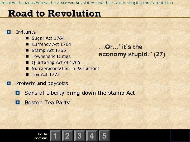 Describe the ideas behind the American Revolution and their role in shaping the Constitution
