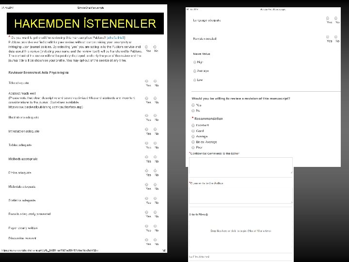 HAKEMDEN İSTENENLER 