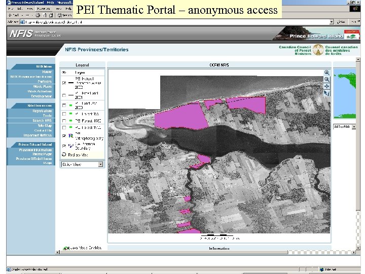 PEI Thematic Portal – anonymous access 