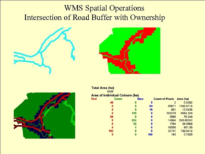 WMS Spatial Operations Intersection of Road Buffer with Ownership 