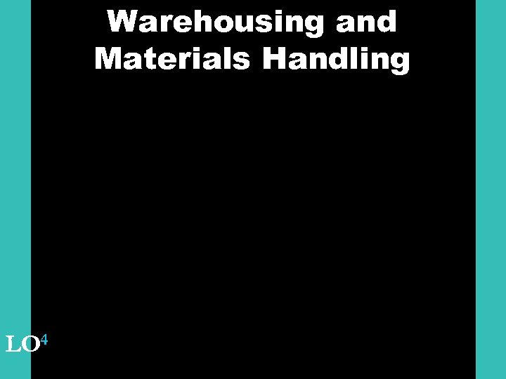 Warehousing and Materials Handling LO 4 