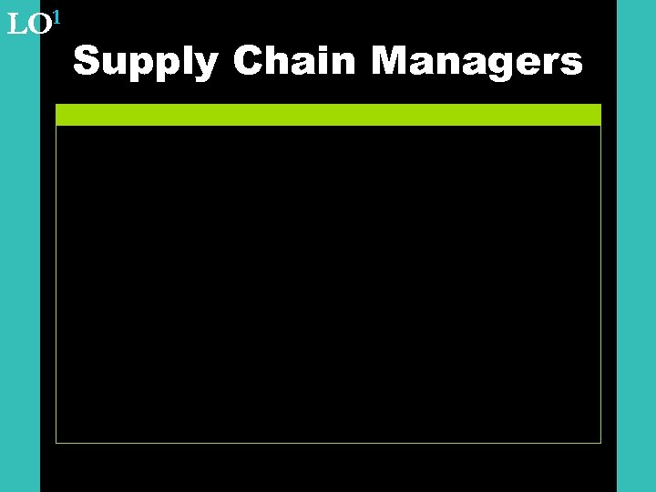 LO 1 Supply Chain Managers 