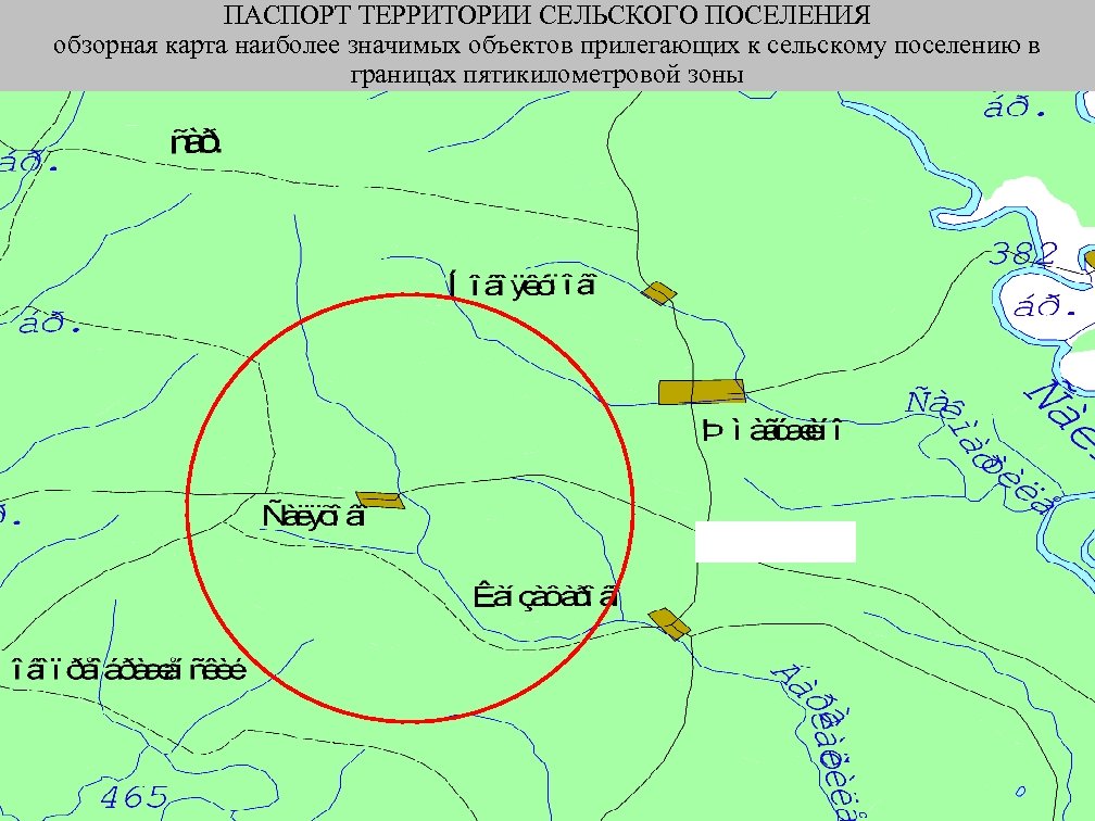 ПАСПОРТ ТЕРРИТОРИИ СЕЛЬСКОГО ПОСЕЛЕНИЯ обзорная карта наиболее значимых объектов прилегающих к сельскому поселению в