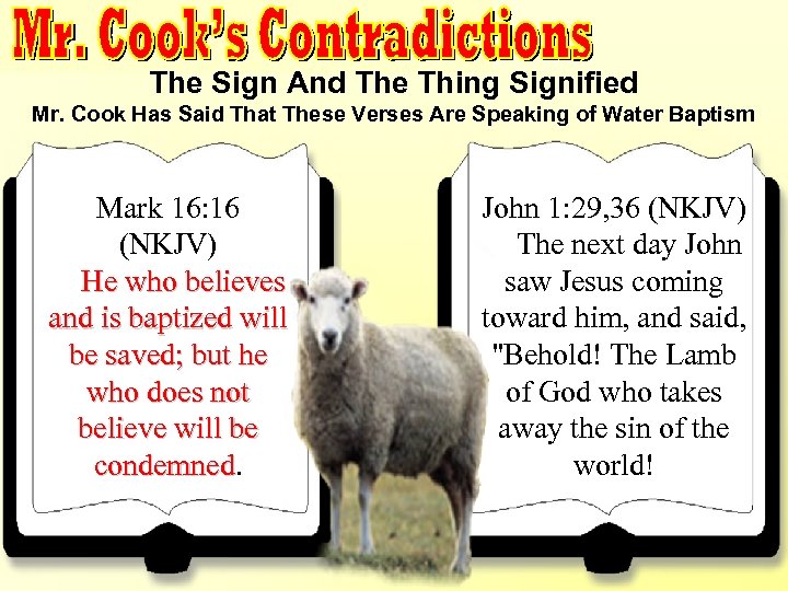 Baptism Just A Sign -John 1: 29 The Sign And The Thing Signified Mr.