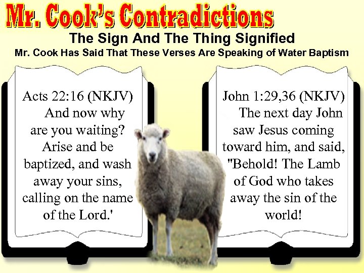 Baptism Just A Sign -John 1: 29 The Sign And The Thing Signified Mr.