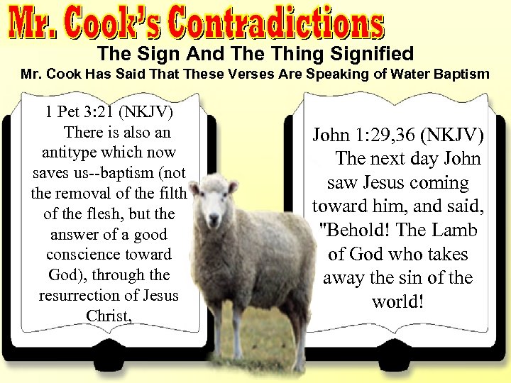 Baptism Just A Sign -John 1: 29 The Sign And The Thing Signified Mr.