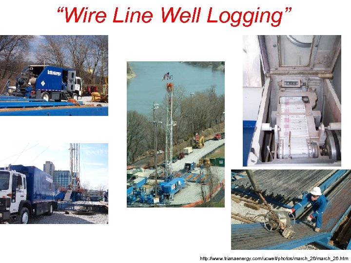 “Wire Line Well Logging” http: //www. trianaenergy. com/ucwell/photos/march_26. htm 