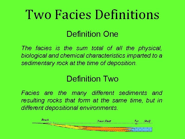 Two Facies Definition One The facies is the sum total of all the physical,