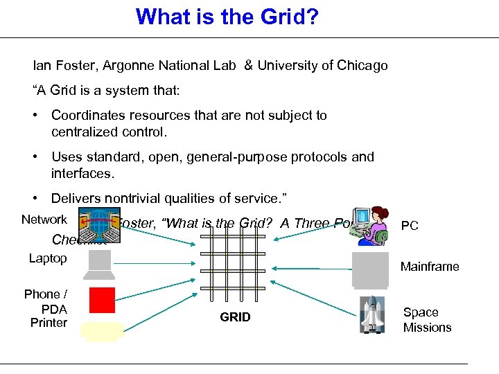 What is the Grid? Ian Foster, Argonne National Lab & University of Chicago “A