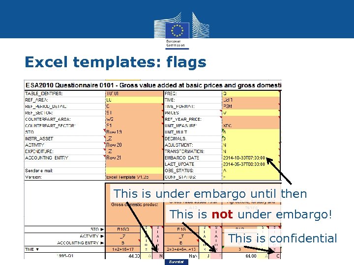 Excel templates: flags This is under embargo until then This is not under embargo!