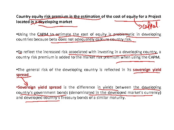 Country equity risk premium in the estimation of the cost of equity for a