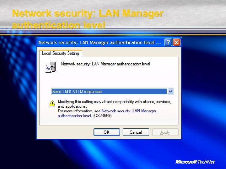 Network security: LAN Manager authentication level 
