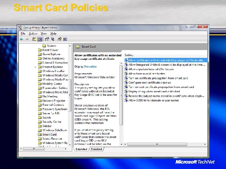 Smart Card Policies 
