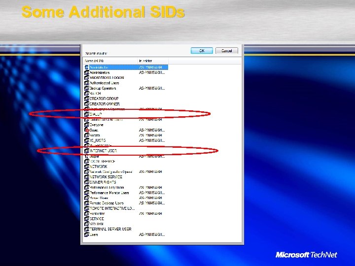 Some Additional SIDs 