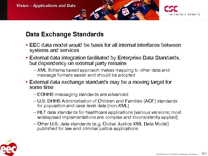 Vision – Applications and Data Exchange Standards • EEC data model would be basis