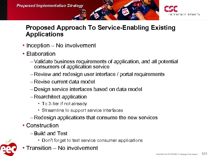 Proposed Implementation Strategy Proposed Approach To Service-Enabling Existing Applications • Inception – No involvement