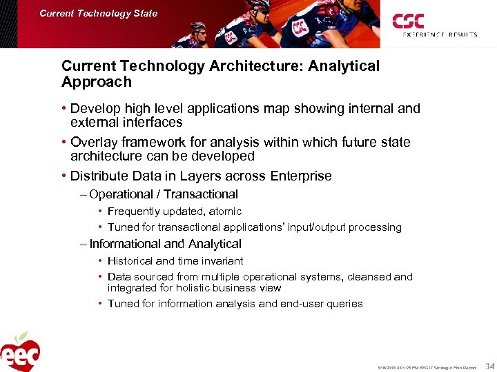 Current Technology State Current Technology Architecture: Analytical Approach • Develop high level applications map