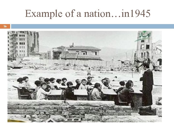 Example of a nation…in 1945 26 