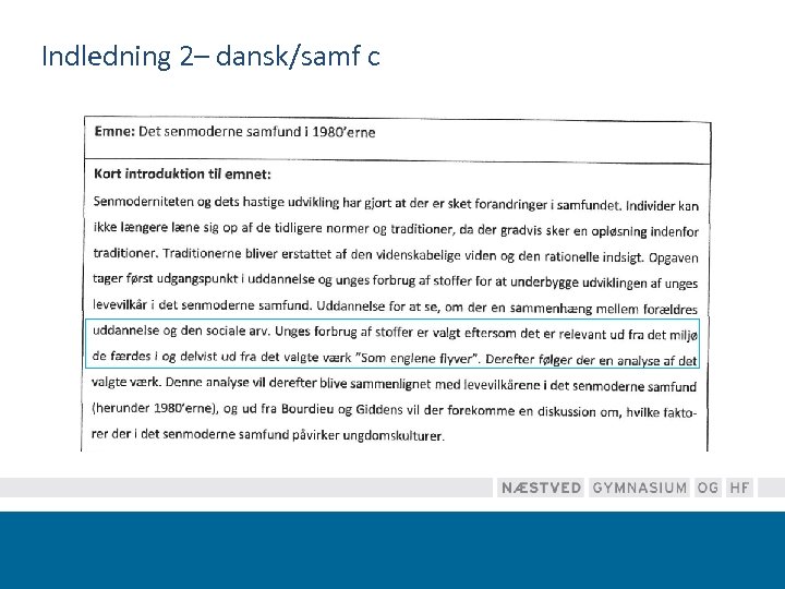 Indledning 2– dansk/samf c 