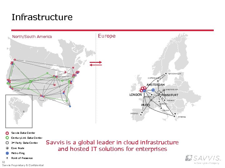 Infrastructure North/South America Europe STOCKHOLM COPENHAGEN AMSTERDAM LONDON BRUSSELS FRANKFURT VIENNA PARIS ZURICH MILAN