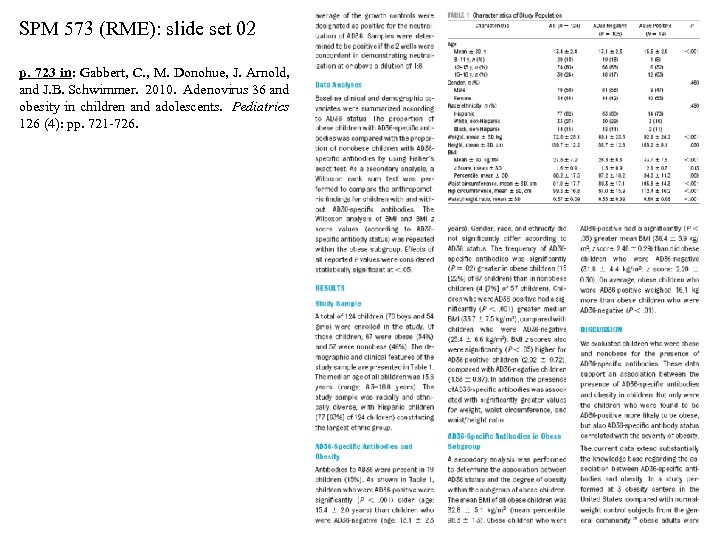 SPM 573 (RME): slide set 02 p. 723 in: Gabbert, C. , M. Donohue,