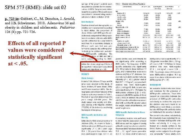 SPM 573 (RME): slide set 02 p. 723 in: Gabbert, C. , M. Donohue,