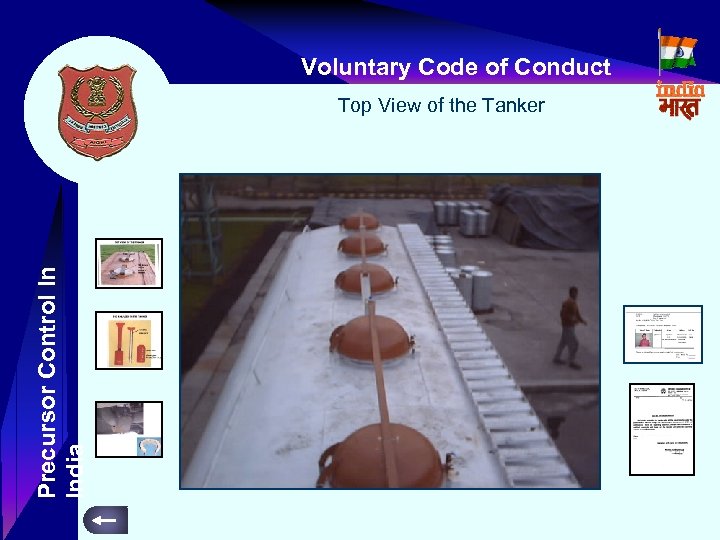Voluntary Code of Conduct Precursor Control In India Top View of the Tanker 