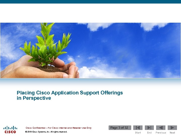 Placing Cisco Application Support Offerings in Perspective Cisco Confidential – For Cisco Internal and