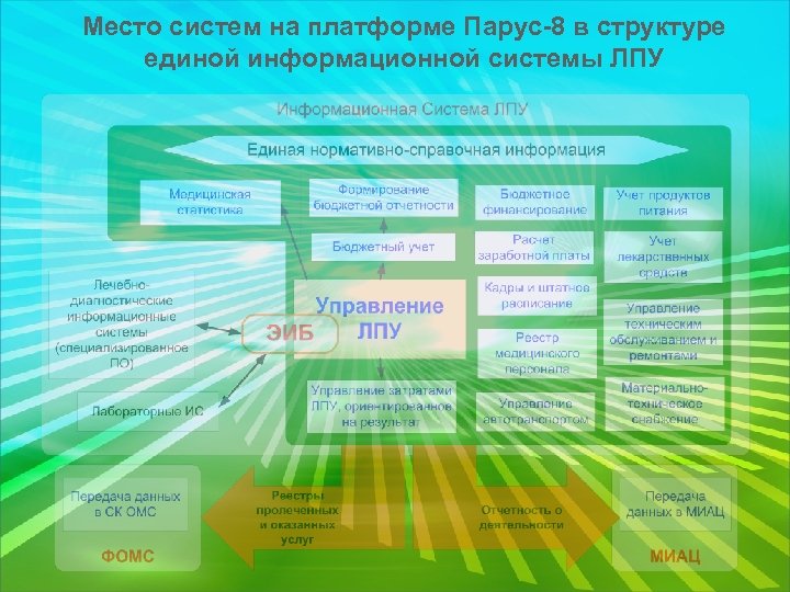 Место систем на платформе Парус-8 в структуре единой информационной системы ЛПУ 