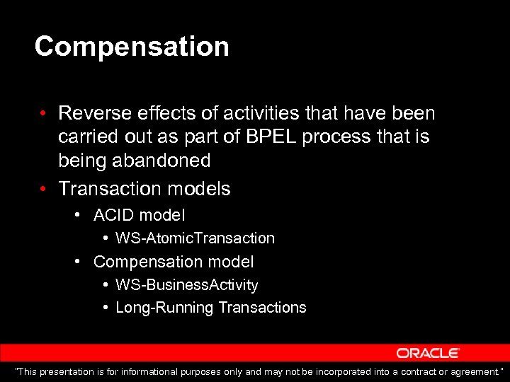 Compensation • Reverse effects of activities that have been carried out as part of