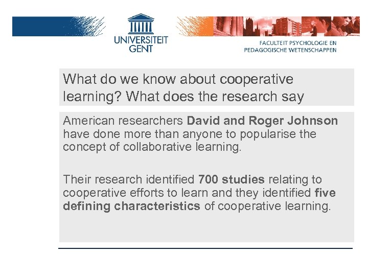 What do we know about cooperative learning? What does the research say American researchers