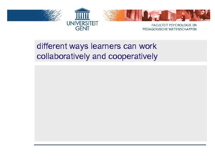 different ways learners can work collaboratively and cooperatively 