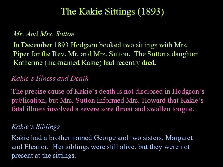 The Kakie Sittings (1893) Mr. And Mrs. Sutton In December 1893 Hodgson booked two