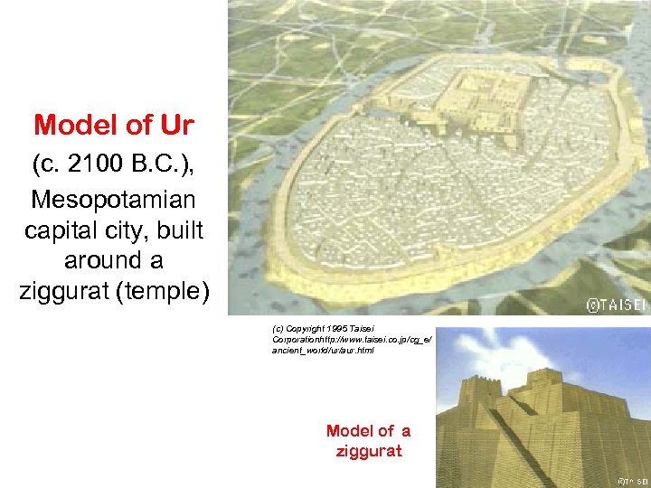 Model of Ur (c. 2100 B. C. ), Mesopotamian capital city, built around a