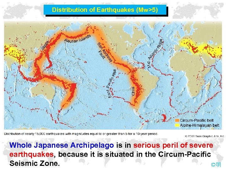 Distribution of Earthquakes (Mw>5) Whole Japanese Archipelago is in serious peril of severe earthquakes,