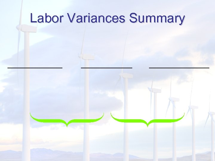 Labor Variances Summary 