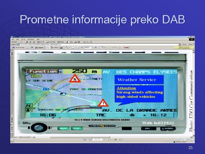 Prometne informacije preko DAB 23 