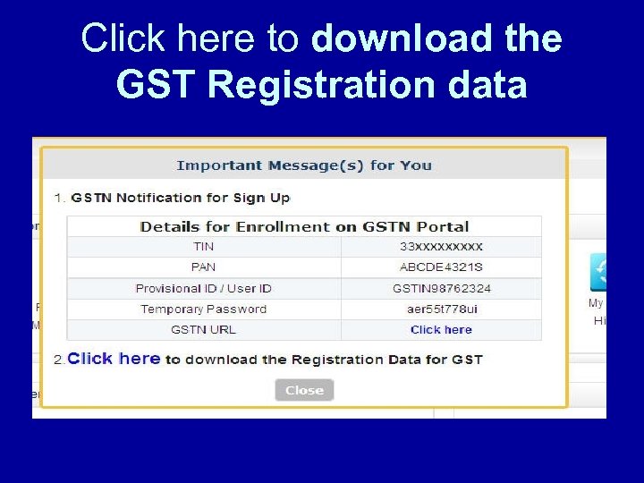 Click here to download the GST Registration data 