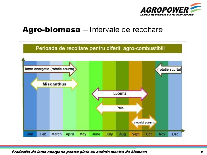 Energie regenerabila din reziduuri agricole Agro-biomasa – Intervale de recoltare Productia de lemn energetic