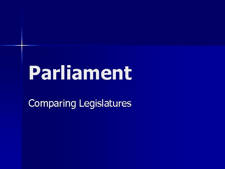 Parliament Comparing Legislatures 