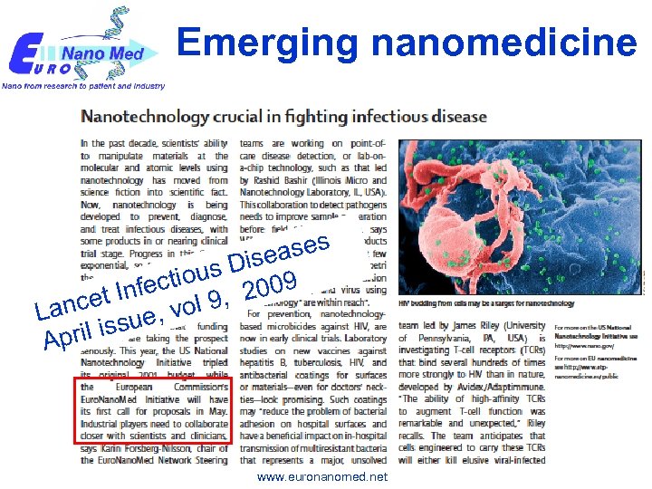 Emerging nanomedicine ses a Dise tious 009 Infec l 9, 2 t ance ue,