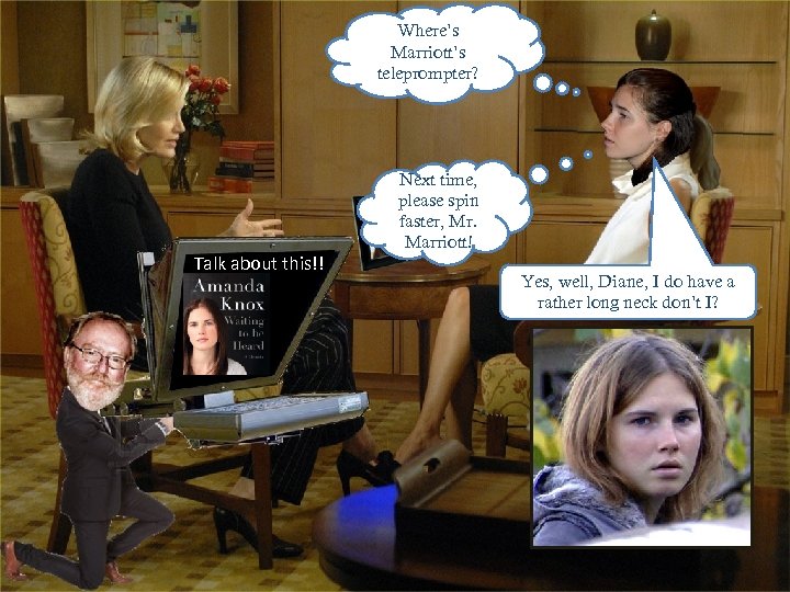 Where’s Marriott’s teleprompter? Talk about this!! Next time, please spin faster, Mr. Marriott! Yes,